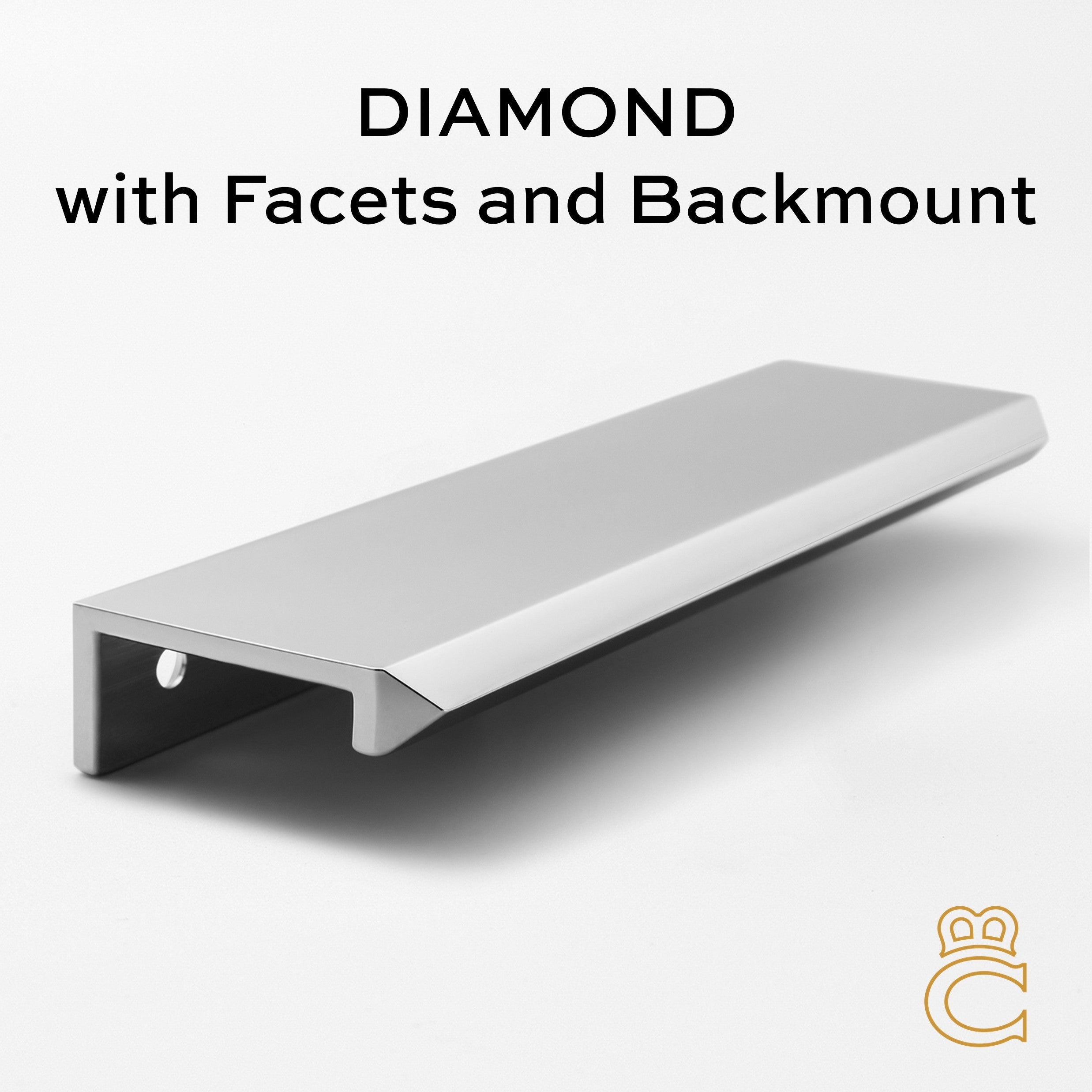 Edge Pull - Diamond with Facets with Backmount